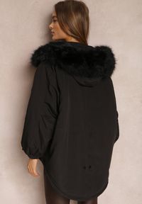 Renee - Czarna Kurtka Parka Oversize z Futerkiem Horelle. Kolor: czarny. Materiał: futro. Długość rękawa: długi rękaw. Długość: długie. Wzór: aplikacja, gładki, jednolity. Sezon: zima, jesień. Styl: klasyczny #3