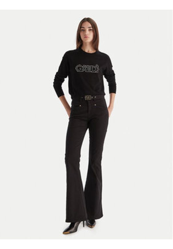 Gaudi Jeansy 521BD25005 Czarny Flare Fit. Kolor: czarny