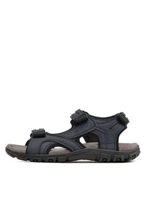 Geox Sandały U S.Strada D U8224D 0BC50 C4422 Granatowy. Kolor: niebieski. Materiał: skóra