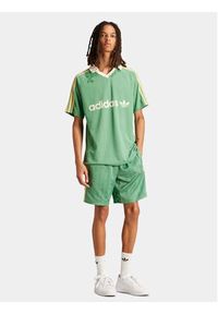 Adidas - adidas Polo Pinstripe IR9381 Zielony Regular Fit. Typ kołnierza: polo. Kolor: zielony. Materiał: syntetyk #6