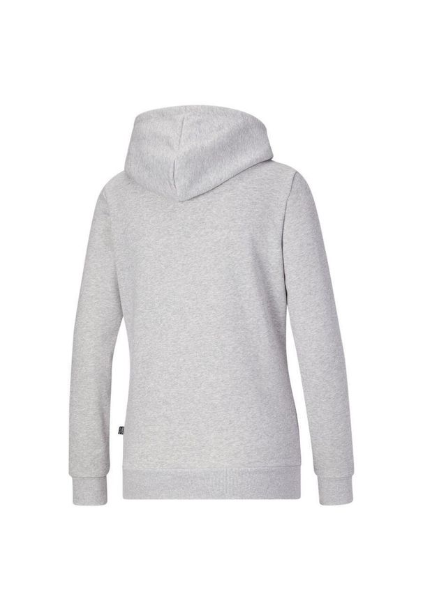 Kurtka dresowa z kapturem, zapinana na zamek, mały logo dla kobiet Puma. Typ kołnierza: kaptur. Kolor: szary. Materiał: dresówka. Wzór: aplikacja