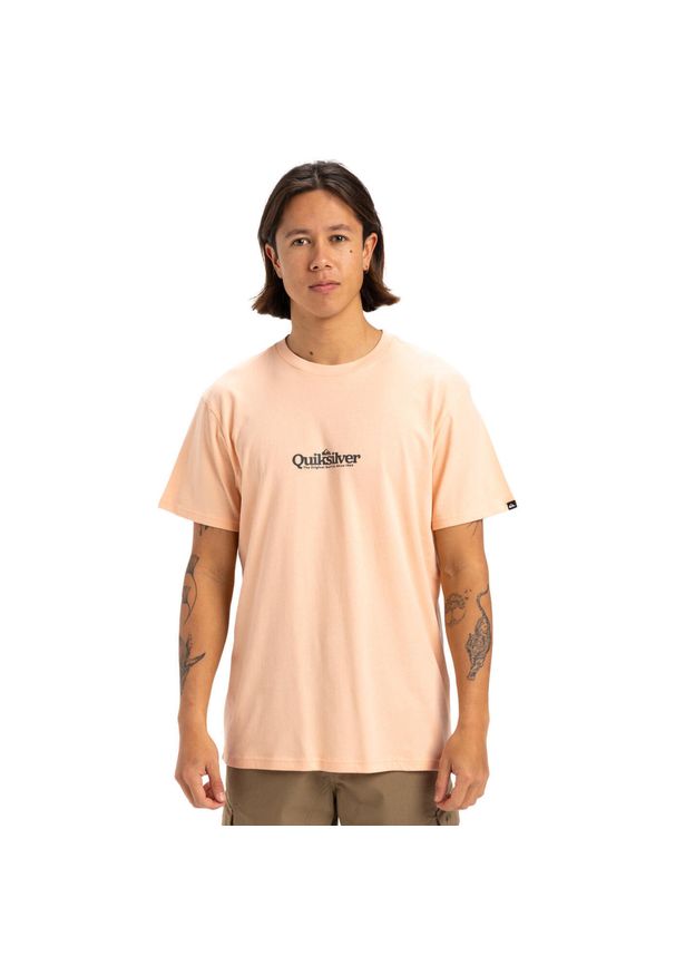 Quiksilver - Koszulka z krótkim rękawem dla Mężczyzn FINELINE Różowy. Kolor: różowy. Materiał: materiał, bawełna. Długość rękawa: krótki rękaw. Długość: krótkie