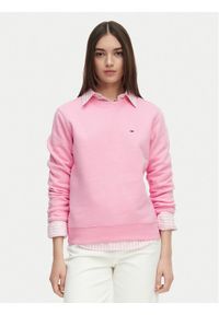 Tommy Jeans Bluza Flag DW0DW19959 Różowy jasny Regular Fit. Kolor: różowy. Materiał: bawełna #1