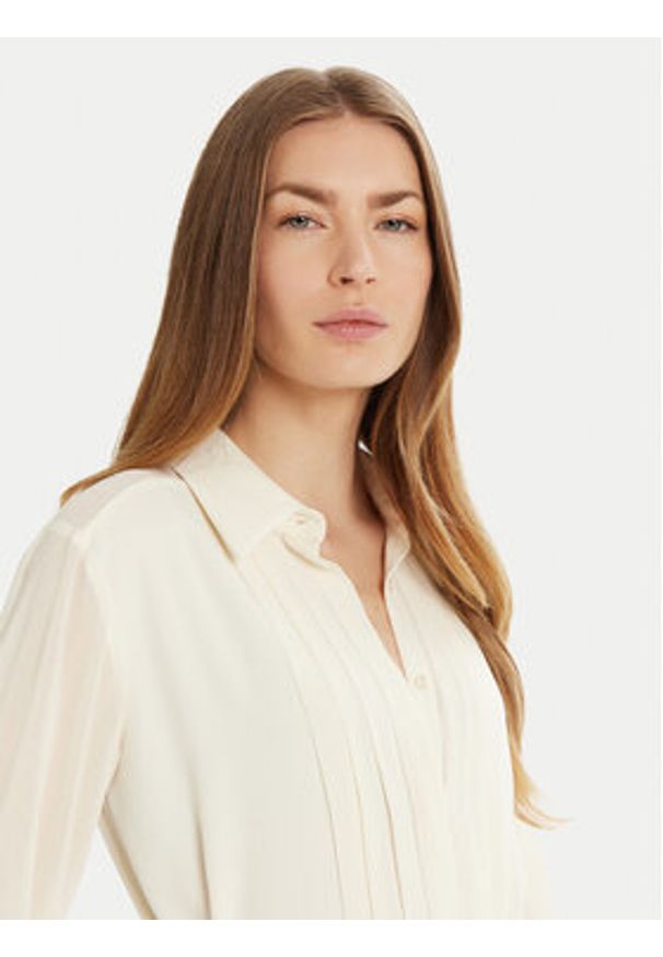 Marella Sukienka koszulowa Iorgo 2513221073 Écru Regular Fit. Materiał: syntetyk. Typ sukienki: koszulowe