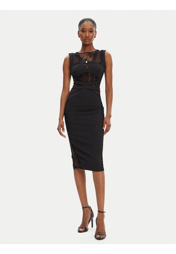 Babylon Sukienka koktajlowa EL0734 Czarny Slim Fit. Kolor: czarny. Materiał: syntetyk. Styl: wizytowy