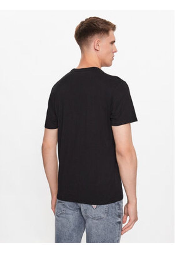 Guess T-Shirt M3YI90 K9RM1 Czarny Slim Fit. Kolor: czarny. Materiał: bawełna