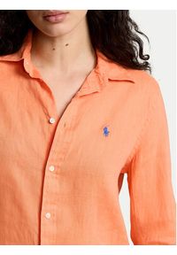 Polo Ralph Lauren Koszula 211920516016 Pomarańczowy Relaxed Fit. Typ kołnierza: polo. Kolor: pomarańczowy. Materiał: len #6