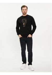 Karl Lagerfeld - KARL LAGERFELD Bluza 705030 542900 Czarny Regular Fit. Typ kołnierza: dekolt w karo. Kolor: czarny. Materiał: bawełna #4
