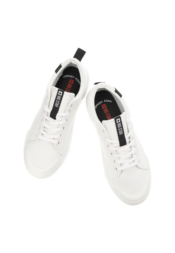 Big-Star - Białe Trampki Big Star Sportowe Obuwie Męskie. Okazja: na spacer, na co dzień. Kolor: biały. Materiał: materiał, jeans, guma. Szerokość cholewki: normalna. Styl: sportowy
