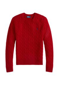 Polo Ralph Lauren Sweter 211971865013 Czerwony Slim Fit. Typ kołnierza: polo. Kolor: czerwony. Materiał: wełna