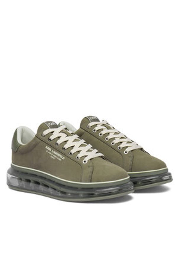 Karl Lagerfeld - KARL LAGERFELD Sneakersy KL52617 Khaki. Kolor: brązowy. Materiał: nubuk, skóra