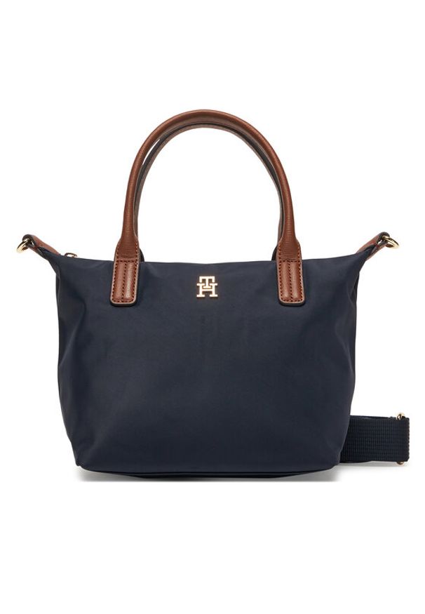 TOMMY HILFIGER - Tommy Hilfiger Torebka Popette Mini Tote AW0AW17709 Granatowy. Kolor: niebieski