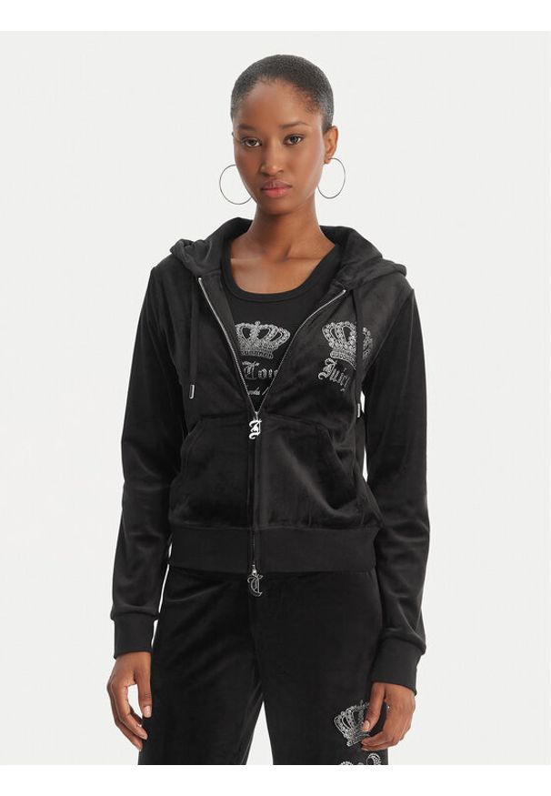 Juicy Couture Bluza Gothic Crown JCBAS126805 Czarny Slim Fit. Kolor: czarny. Materiał: syntetyk