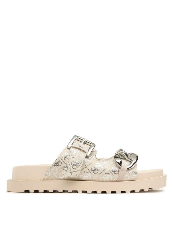 Guess Klapki Fatema FL6FAT FAL03 Beżowy. Kolor: beżowy. Materiał: materiał