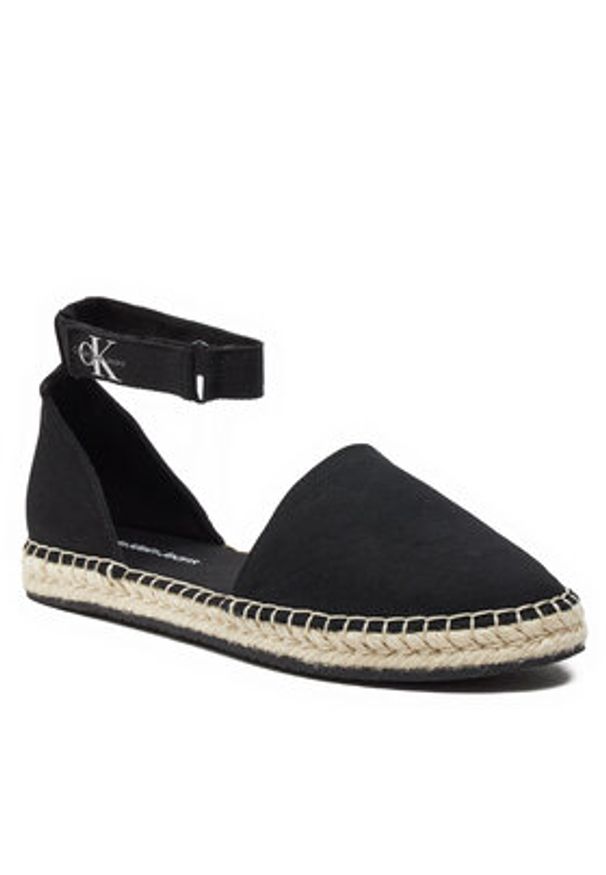 Calvin Klein Jeans Espadryle Ankle Espadrille Btw YW0YW01027 Czarny. Kolor: czarny. Materiał: materiał