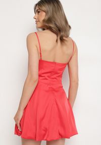 Born2be - Czerwona Sukienka Vices na Ramiączkach o Fasonie Bombki Folonna. Okazja: na co dzień. Typ kołnierza: dekolt kwadratowy. Kolor: czerwony. Długość rękawa: na ramiączkach. Typ sukienki: bombki. Styl: casual, elegancki #7