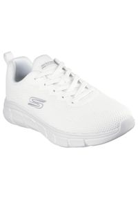 skechers - Adidasy Skechers Bobs B Flex - Chill, Mężczyźni. Kolor: biały. Materiał: materiał, syntetyk, tkanina