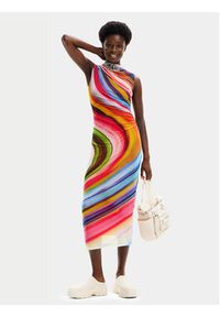 Desigual Sukienka letnia Lupe 24SWVK67 Kolorowy Slim Fit. Materiał: syntetyk. Wzór: kolorowy. Sezon: lato #4