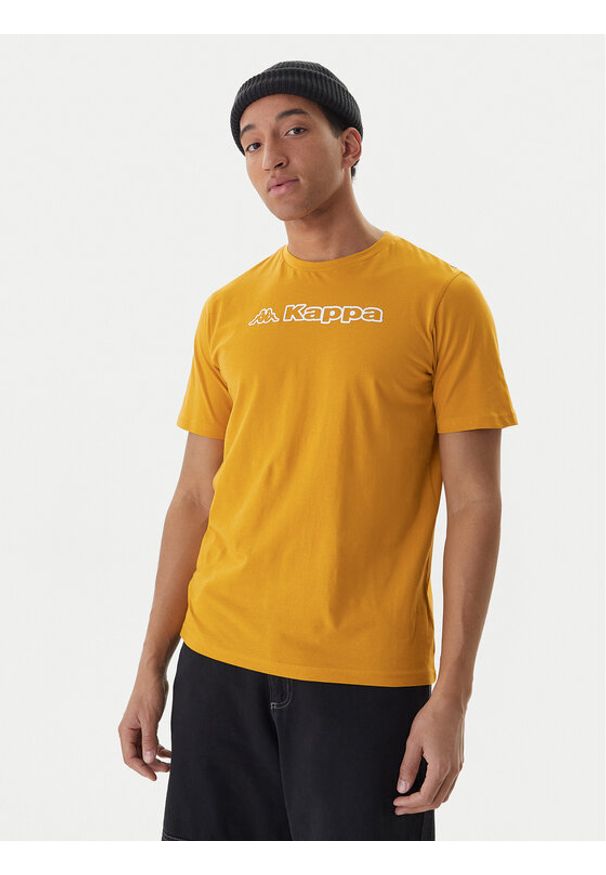 Kappa T-Shirt Feddu 311H7HW Żółty Regular Fit. Kolor: żółty. Materiał: bawełna