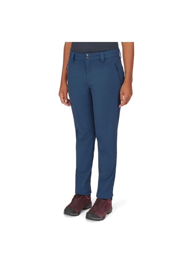 Spodnie softshellowe damskie Rab Women's Incline Pants. Kolor: niebieski. Sport: turystyka piesza