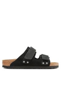Birkenstock Klapki Uji 1024832 Czarny. Kolor: czarny. Materiał: nubuk, skóra