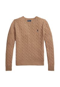 Polo Ralph Lauren Sweter 211971865002 Beżowy Slim Fit. Typ kołnierza: polo. Kolor: beżowy. Materiał: wełna #3