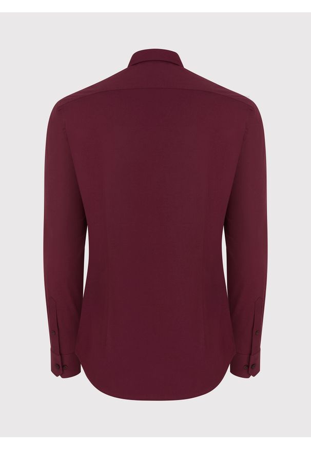 Pako Lorente - PAKO LORENTE – Bordowa gładka koszula męska. Okazja: na ślub cywilny, na wesele. Kolor: niebieski, czerwony. Materiał: bawełna, elastan. Wzór: gładki. Styl: elegancki