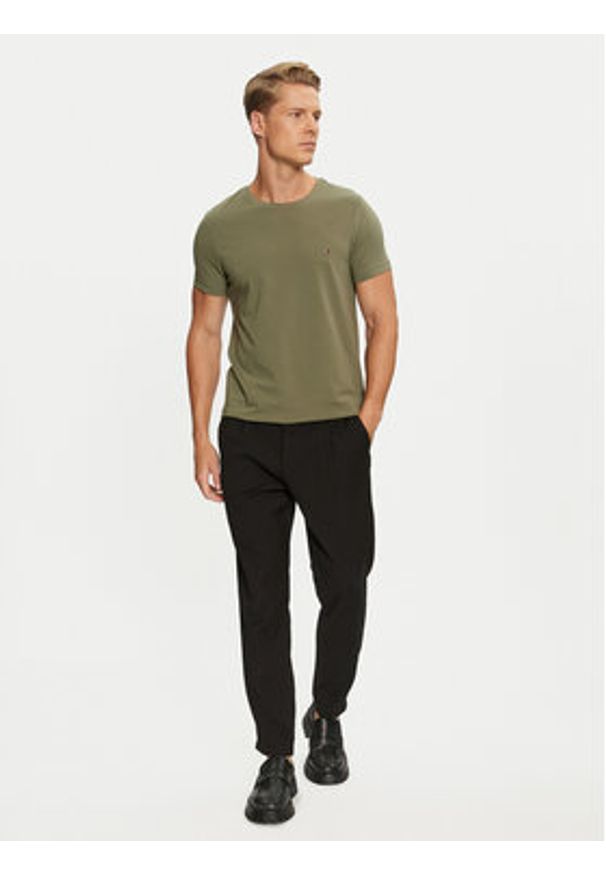 TOMMY HILFIGER - Tommy Hilfiger T-Shirt MW0MW10800 Zielony Slim Fit. Kolor: zielony. Materiał: bawełna