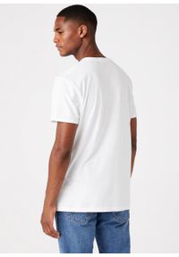 Wrangler - WRANGLER FRAME LOGO TEE MĘSKI T-SHIRT KOSZULKA NADRUK WHITE W7H3D3989. Wzór: nadruk