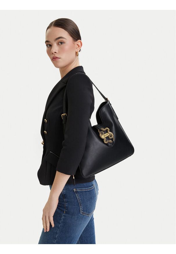 Just Cavalli Torebka 80RA4BA3 ZSA89 Czarny. Kolor: czarny. Materiał: skórzane
