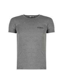 Iceberg T-shirt "C-neck" | ICE1UTS01 | Mężczyzna | Szary. Kolor: szary. Materiał: bawełna, elastan. Wzór: nadruk #4