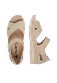 Rieker Sandały CEO-V7474-60 Beżowy. Kolor: beżowy. Materiał: zamsz, skóra #6