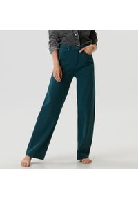 Sinsay - Jeansy wide leg high waist - Niebieski. Stan: podwyższony. Kolor: niebieski #1