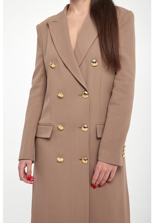 Elisabetta Franchi - Płaszcz damski z gabardyny ELISABETTA FRANCHI