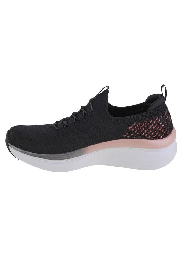 skechers - Buty do chodzenia damskie Skechers Dlux. Zapięcie: bez zapięcia. Kolor: czarny. Materiał: guma, materiał, tkanina, syntetyk. Szerokość cholewki: normalna. Model: Skechers Sport. Sport: turystyka piesza
