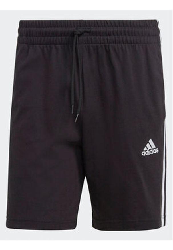 Adidas - adidas Szorty sportowe Essentials 3-Stripes Shorts IC9378 Czarny Regular Fit. Kolor: czarny. Materiał: bawełna. Styl: sportowy