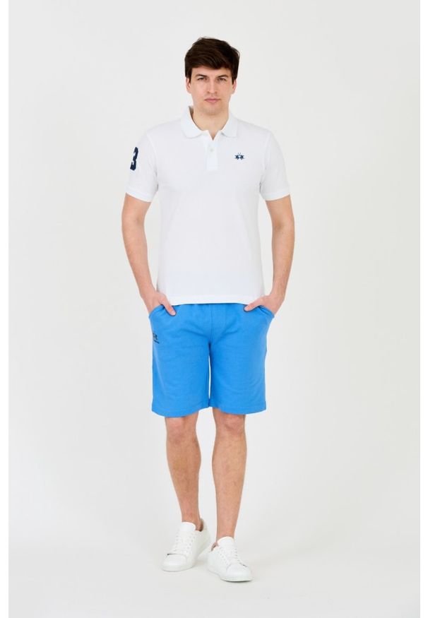 La Martina - LA MARTINA Białe męskie polo z małym logo, Rozmiar L. Typ kołnierza: polo. Kolor: biały