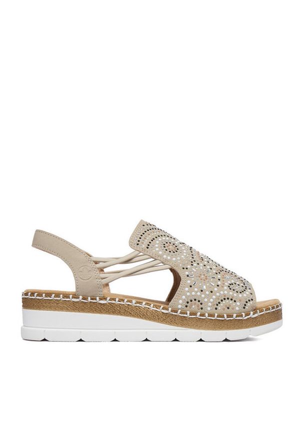 Rieker Sandały CEO-V1246-62 Beżowy. Kolor: beżowy. Materiał: skóra