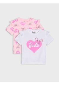 Sinsay - Koszulki 2 pack Barbie - biały. Kolor: biały #1