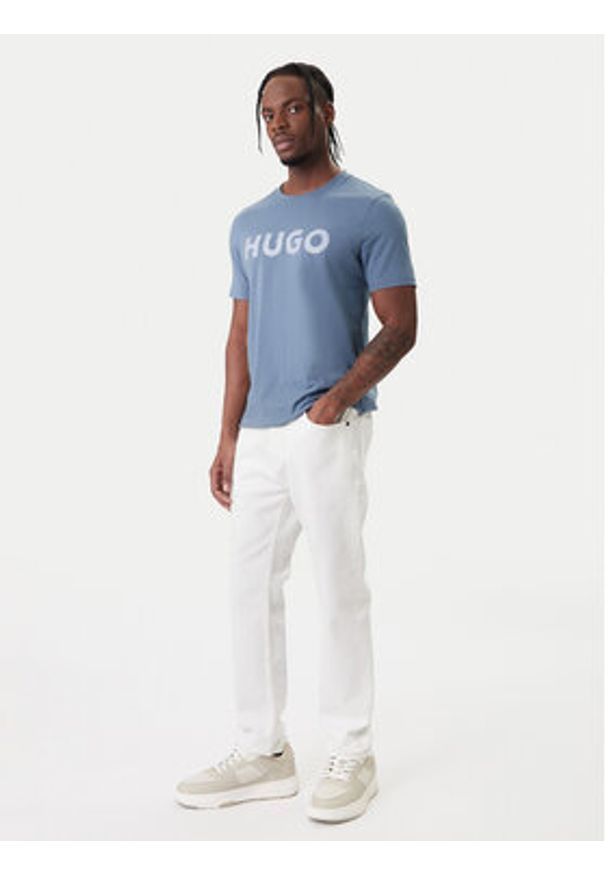 Hugo - HUGO T-Shirt Dulivio 50467556 Niebieski Regular Fit. Kolor: niebieski. Materiał: bawełna
