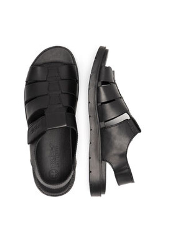 Rieker Sandały 24262-00 Czarny. Kolor: czarny. Materiał: skóra