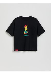 Reserved - T-shirt The Simpsons - czarny. Kolor: czarny. Materiał: dzianina, bawełna
