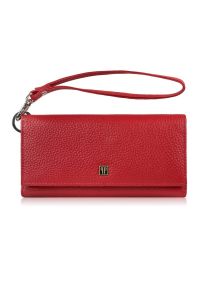 PAOLO PERUZZI - Duży portfel damski skórzany czerwony z miejscem na telefon kopertówka Paolo Peruzzi T-141-RD. Kolor: czerwony. Materiał: skóra #1