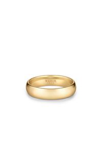 W.KRUK - Obrączka ślubna złota PROMESA. Materiał: złote. Kolor: złoty. Wzór: gładki, aplikacja. Kamień szlachetny: brylant #1