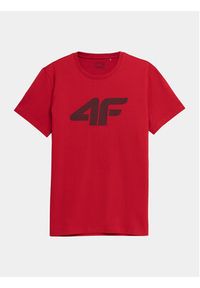 4f - 4F T-Shirt 4FAW23TTSHM0877 Czerwony Regular Fit. Kolor: czerwony. Materiał: bawełna