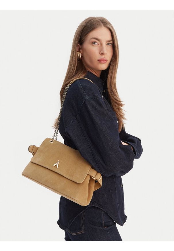 Patrizia Pepe Torebka Borsa 8B0306/L152-B880 Beżowy. Kolor: beżowy. Materiał: zamszowe, skórzane