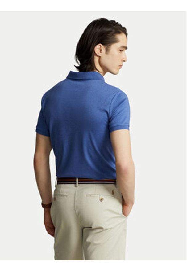 Polo Ralph Lauren Polo 710713130008 Niebieski Custom Slim Fit. Typ kołnierza: polo. Kolor: niebieski. Materiał: bawełna