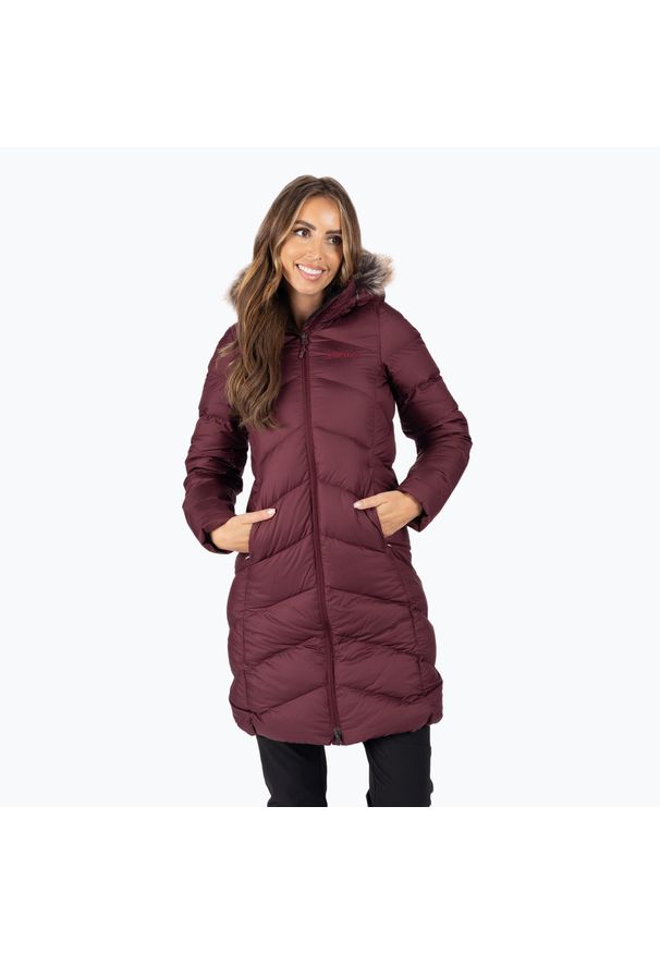 Kurtka puchowa damska Marmot Montreaux Coat. Kolor: czerwony, brązowy, wielokolorowy. Materiał: puch