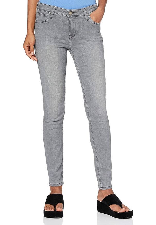 Lee - LEE SCARLETT DAMSKIE SPODNIE JEANSOWE JEANSY DŻINSY GREY WORN L526GYWU