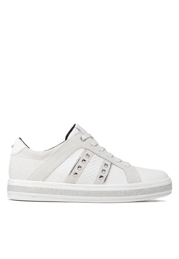 Geox Sneakersy D Leelu' C D16FFC 08522 C1352 Biały. Kolor: biały. Materiał: skóra